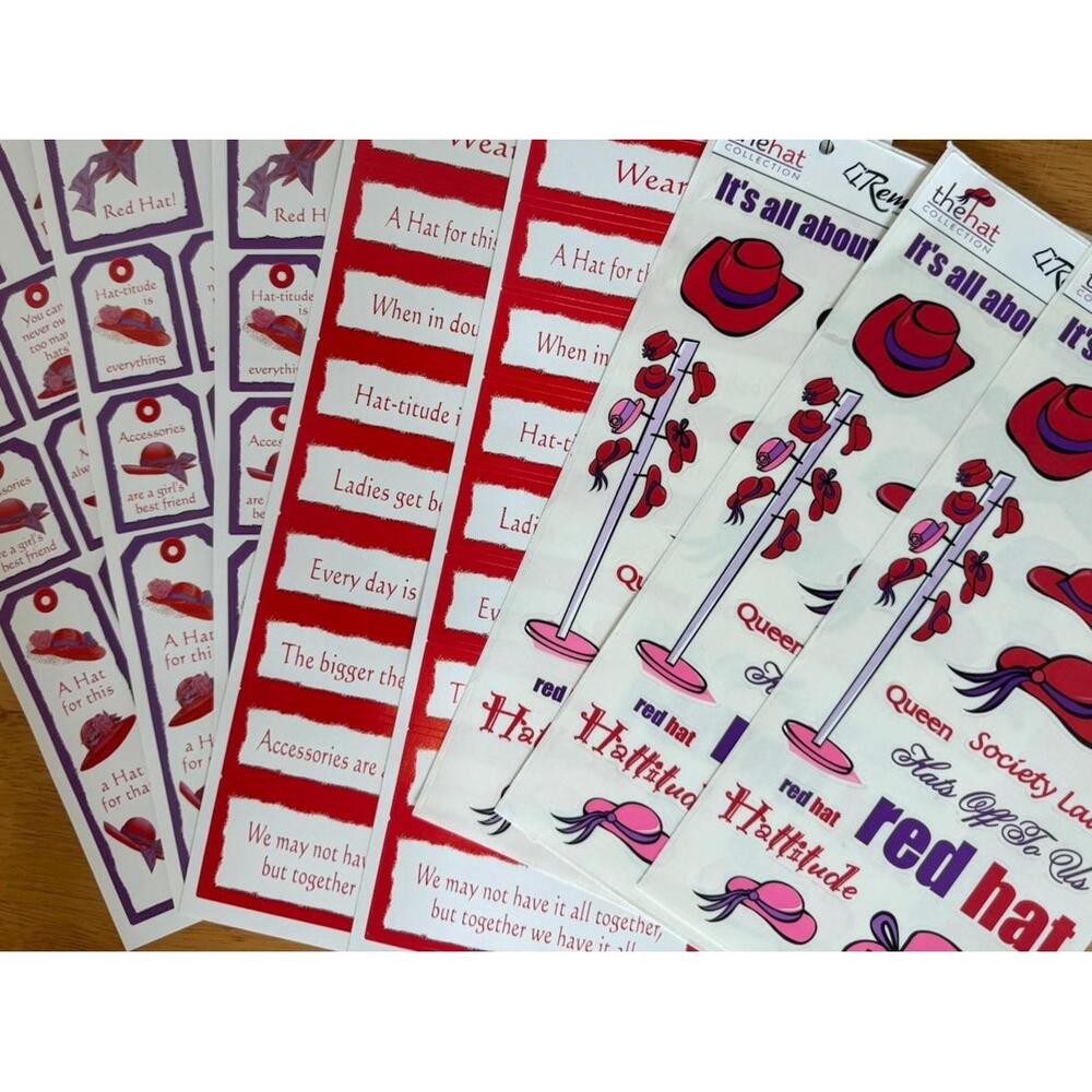 Red Hat Society Scrapbooking Stickers Lot
